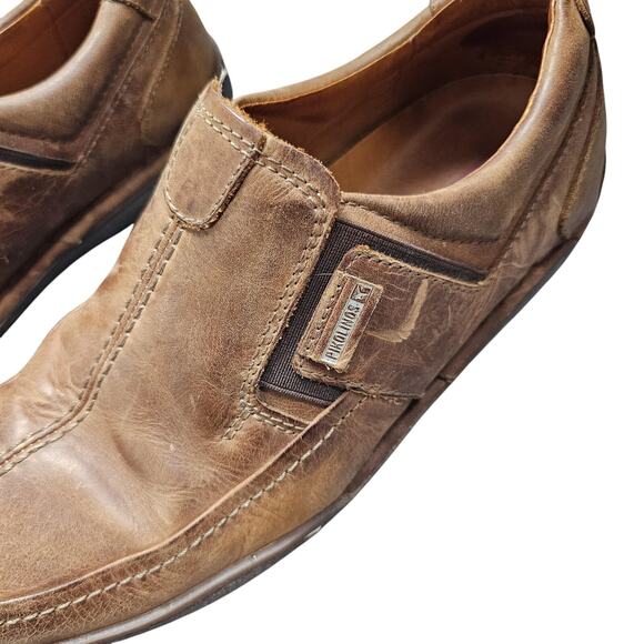 Pikolinos San Telmo Shoes Mens 8.5 Brown Leather Slip-On Loafers Comfort Moc Toe - Picture 4 of 8